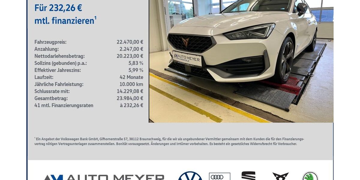 Cupra Leon 81.276 km 22.470 &euro; Ochsenfurt 97199