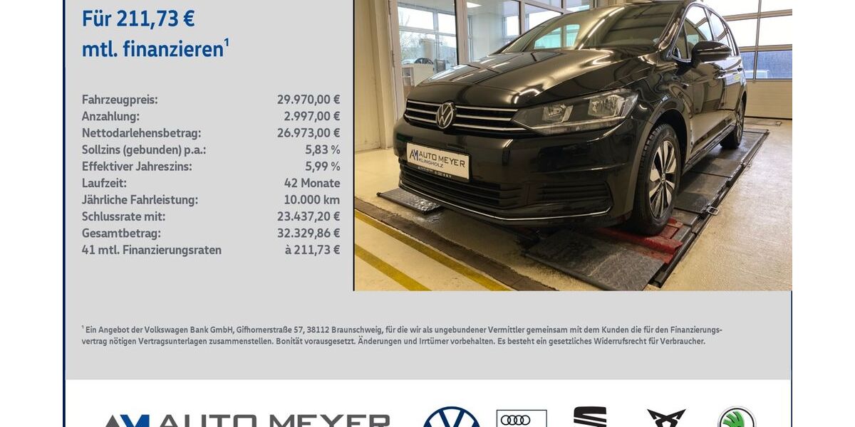 VW Touran 25.706 km 29.970 &euro; Reichenberg 97234