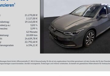 VW Golf 71.742 km 21.270 &euro; Reichenberg 97234