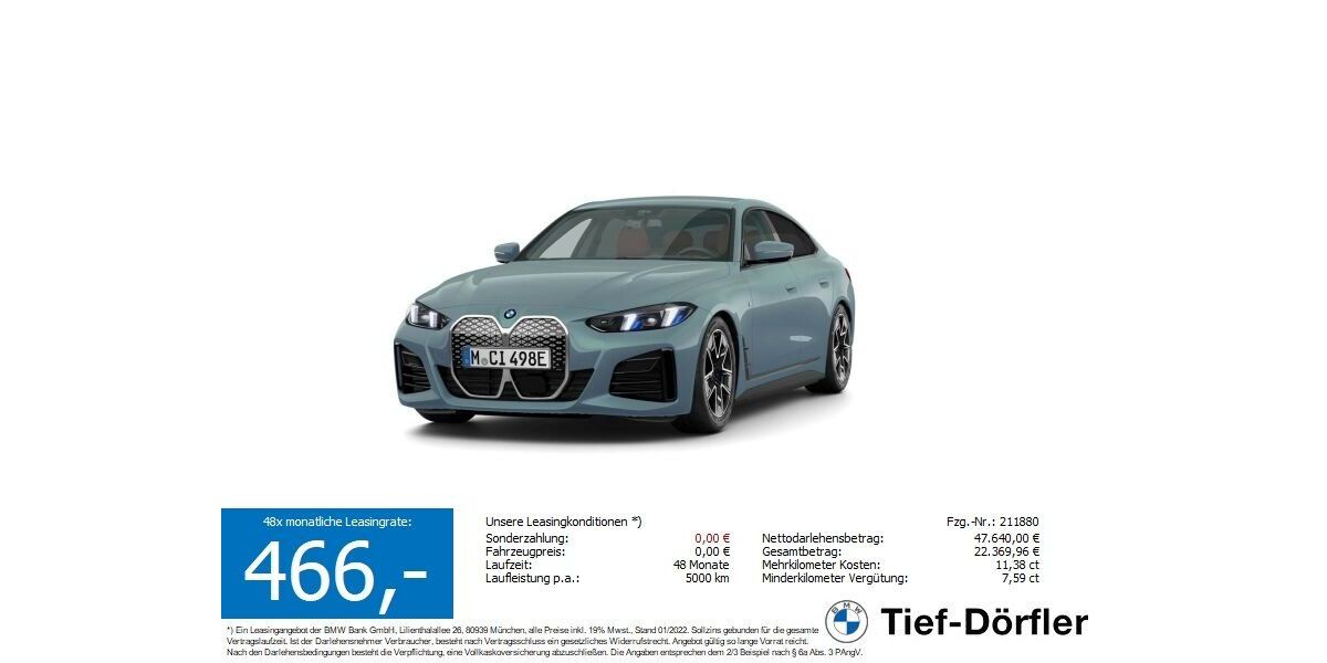 BMW i4 29.900 km 45.890 &euro; Marktsteft 97342