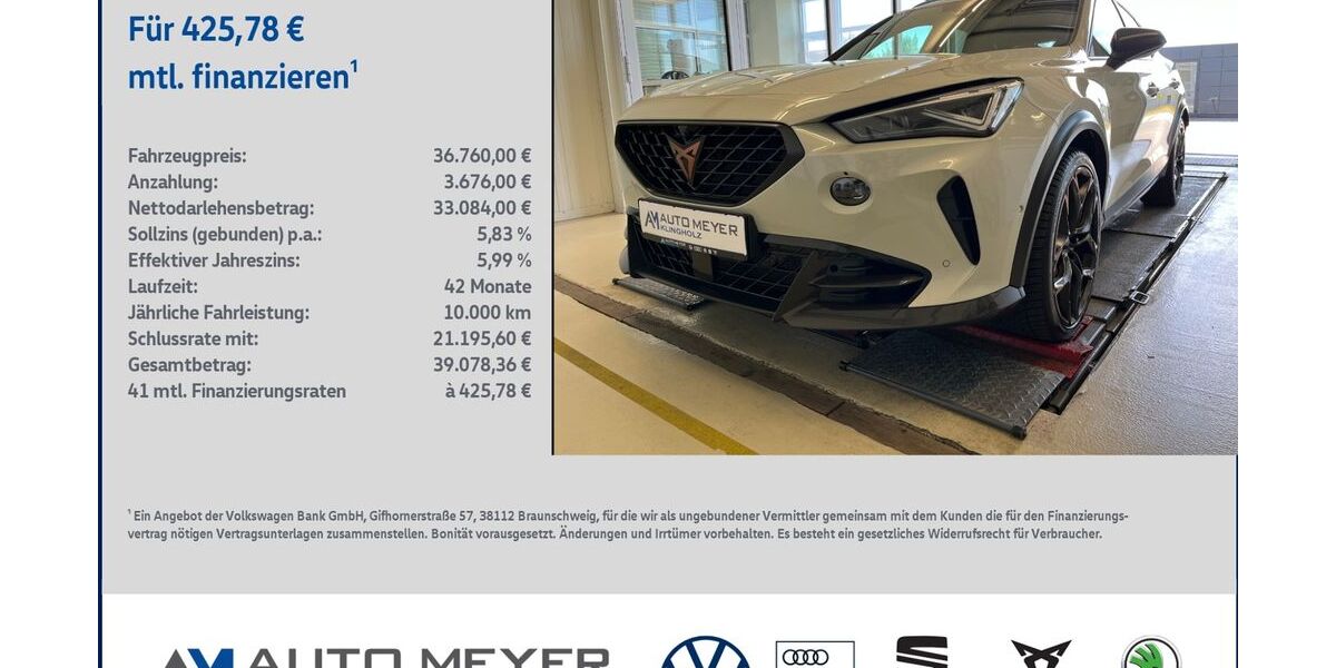Cupra Formentor 84.460 km 36.760 &euro; Ochsenfurt 97199