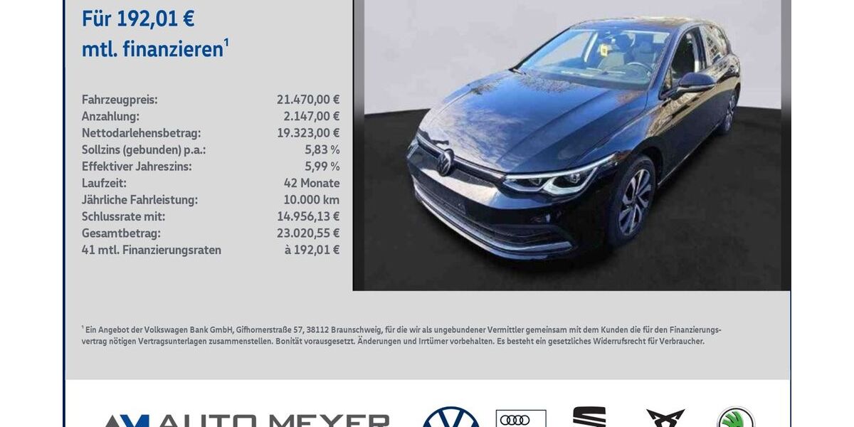 VW Golf 61.348 km 21.470 &euro; Ochsenfurt 97199